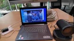 ผลทดสอบ UCE3250 กับกล้อง Logitech Rally 960 ผ่านสาย Cat6 AWG23 600Mkz ระยะ 25ม. ผ่าน Zoom /OBS