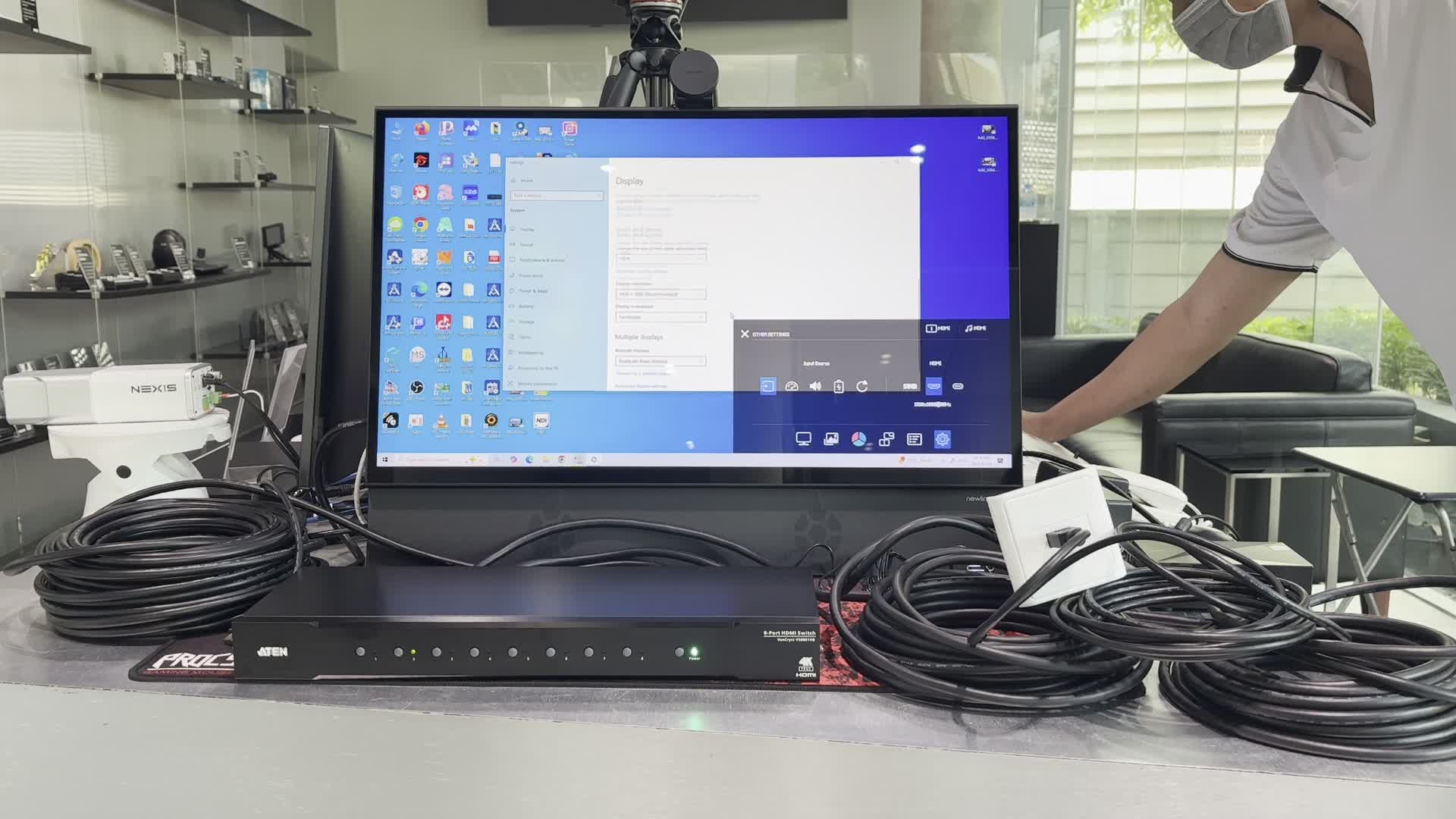 VS-0801HB : ทดสอบการต่อพ่วงสาย HDMI 2m/5m กับสาย 10m ด้วย HDMI Wall Plate