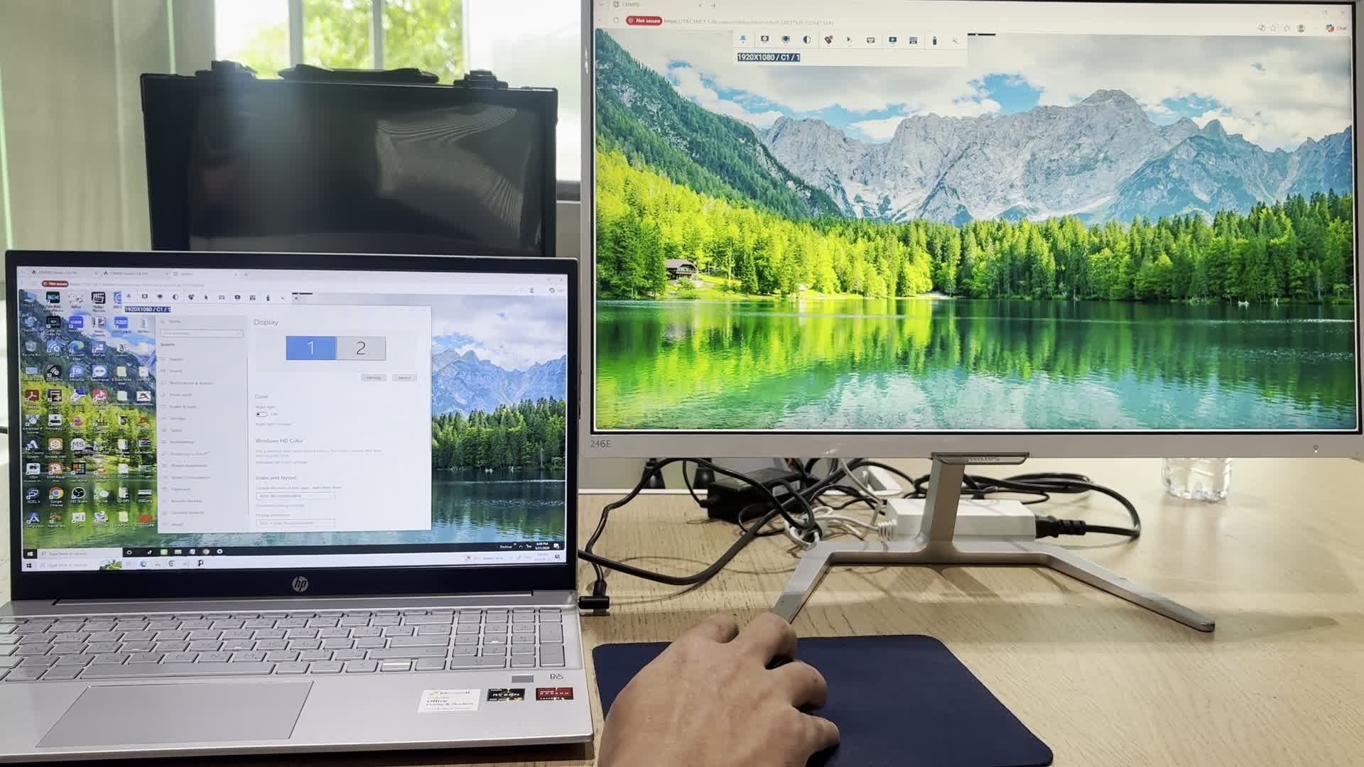 CN9950 : ควบคุม PC 1 เครื่อง แบบหน้าจอ Extend these displays